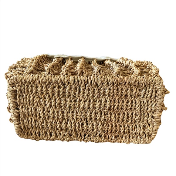 Boho Woven Basket Bag or Caddy with Lining - Picture 6 of 6